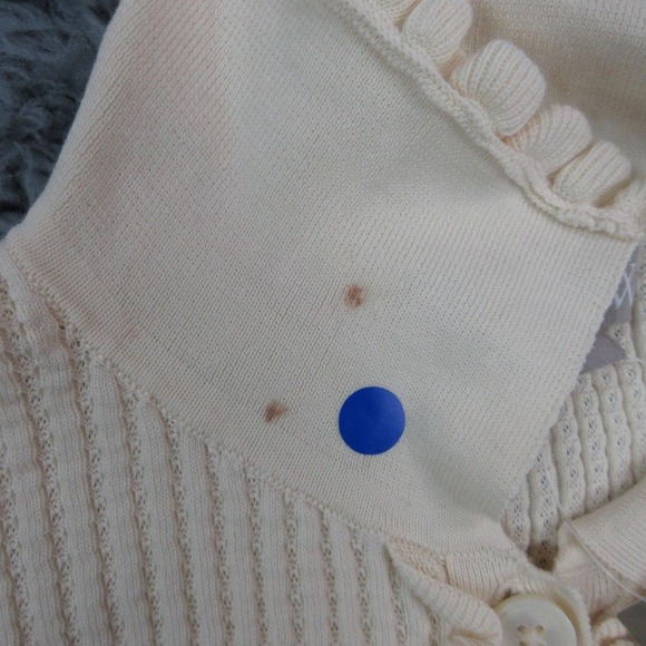 J Crew Sweater Womens Small Off White Short Sleeve Ruffle Cardigan Top NWT - Picture 6 of 11